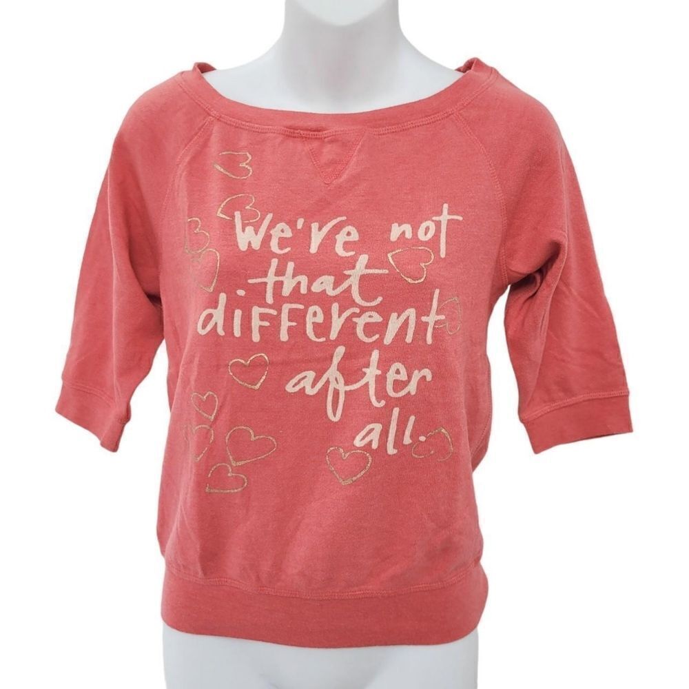 2/$20 Y2K Pink With Funny Graphic Top Sweatshirt Blouse Size: Small